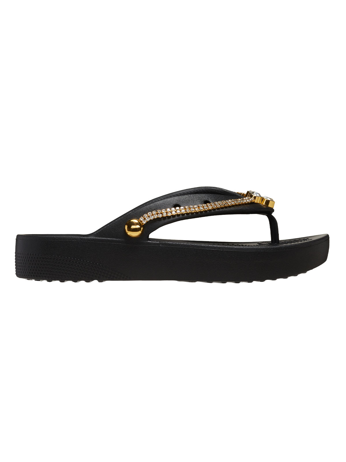 Sandalia Mujer Classic Platform Tiara Flip Negro Crocs