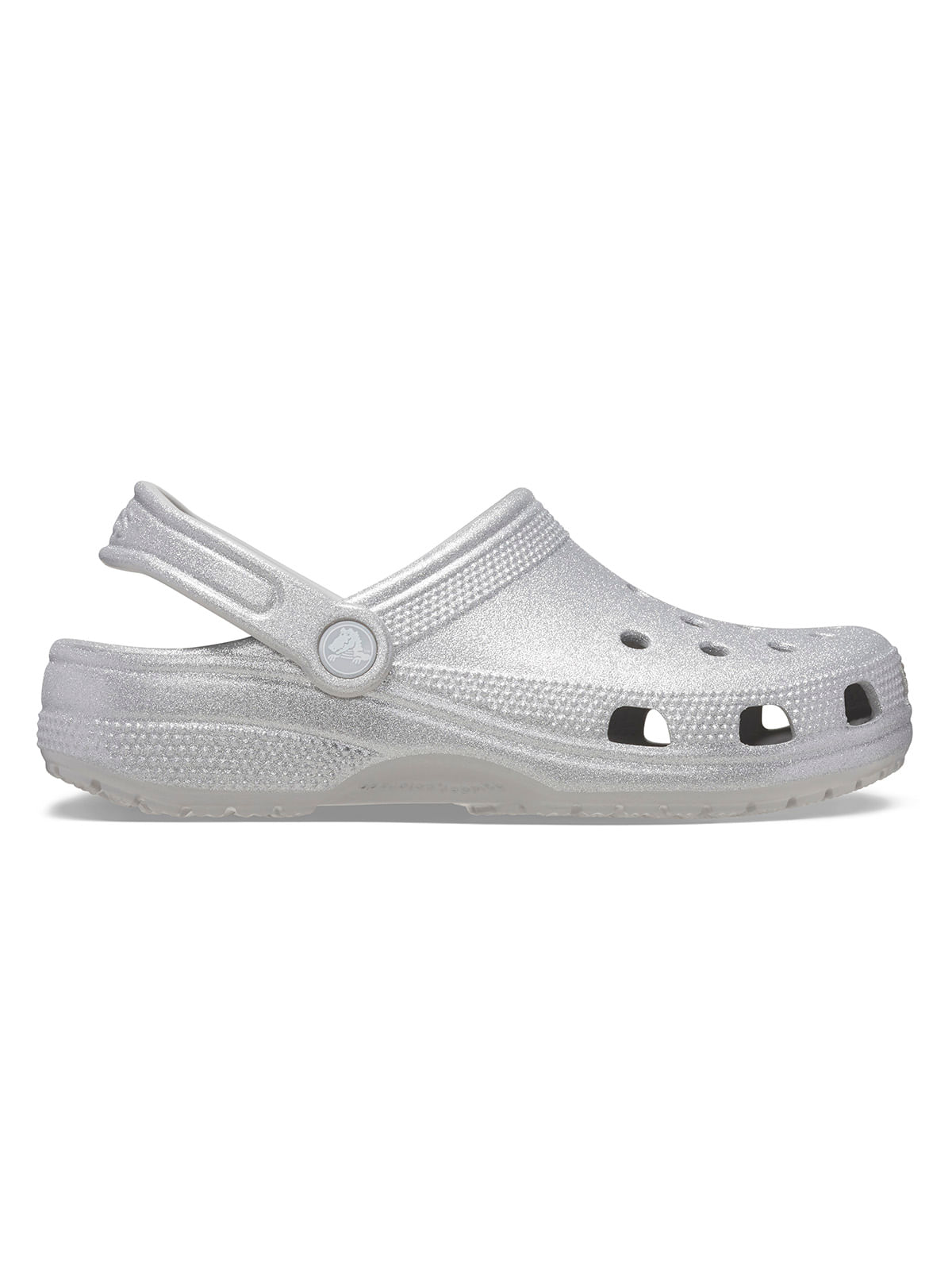 Zueco Mujer Classic Glitter Plateado Crocs