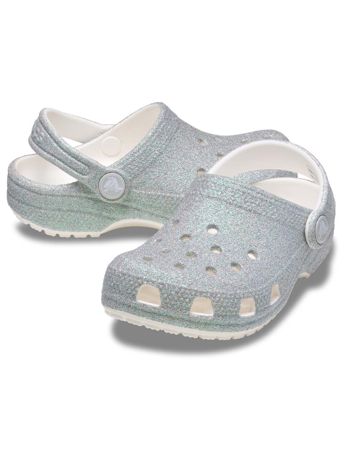 Zueco Infantil Classic Iridescent Blanco Crocs