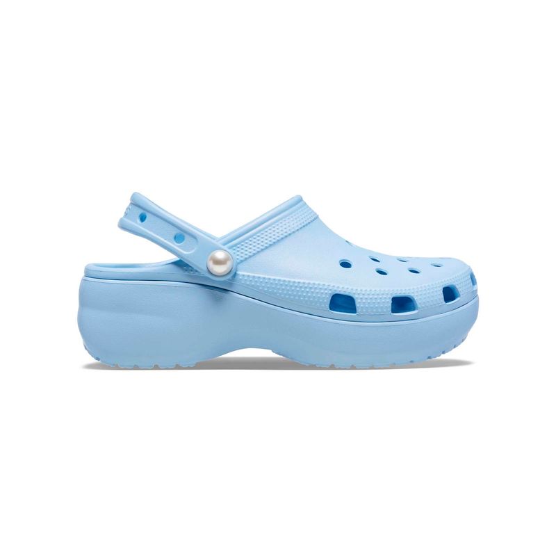 Zueco Mujer Classic Platform Celeste Crocs
