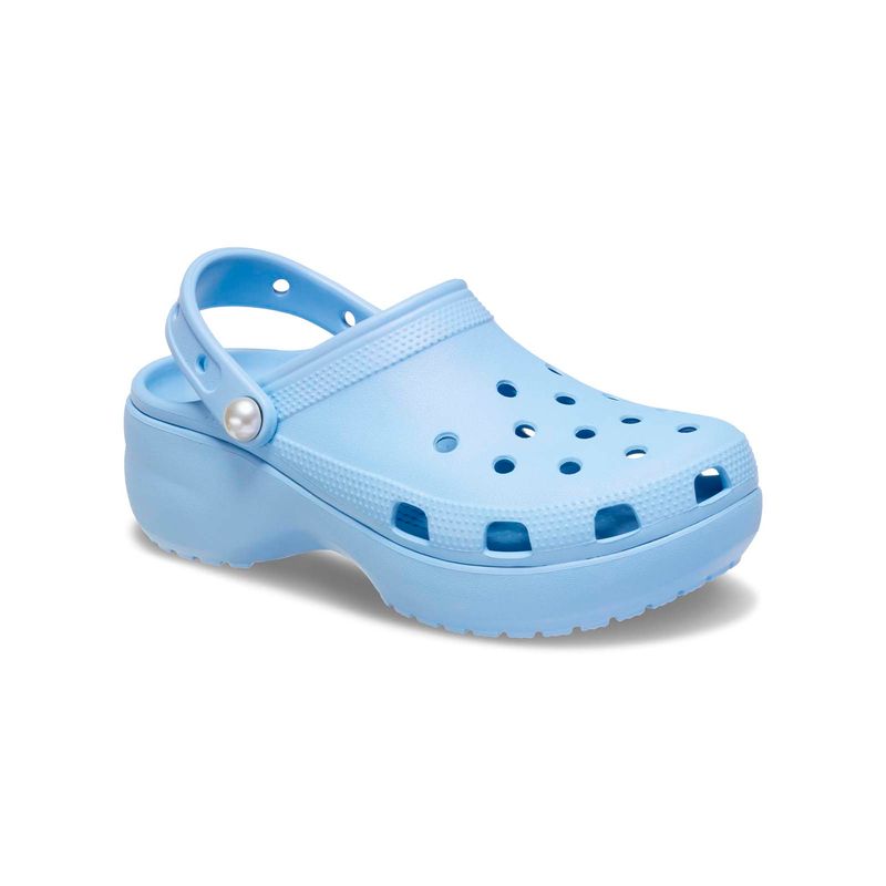 Zueco Mujer Classic Platform Celeste Crocs