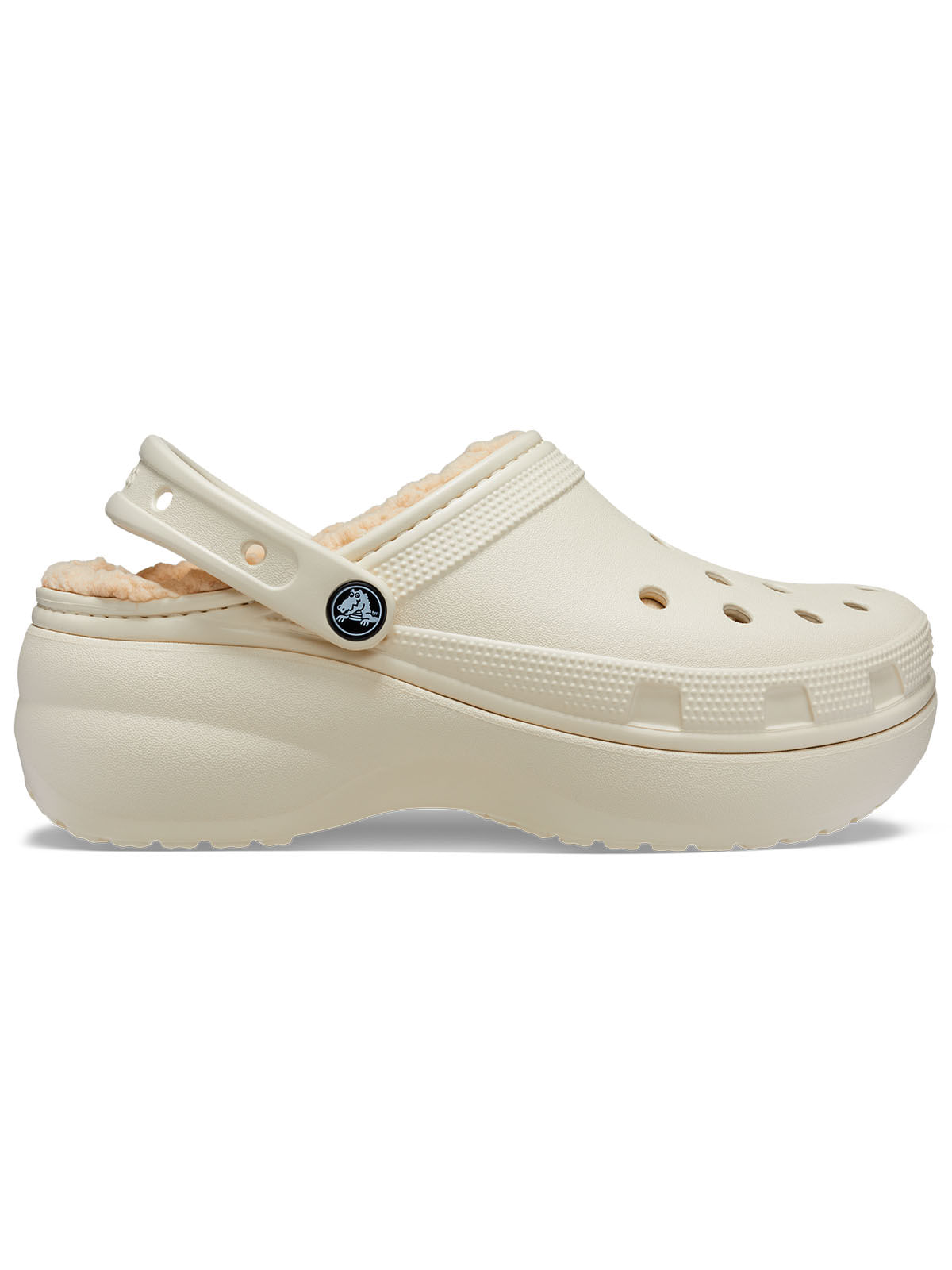 Zueco Mujer Plataforma Beige Crocs