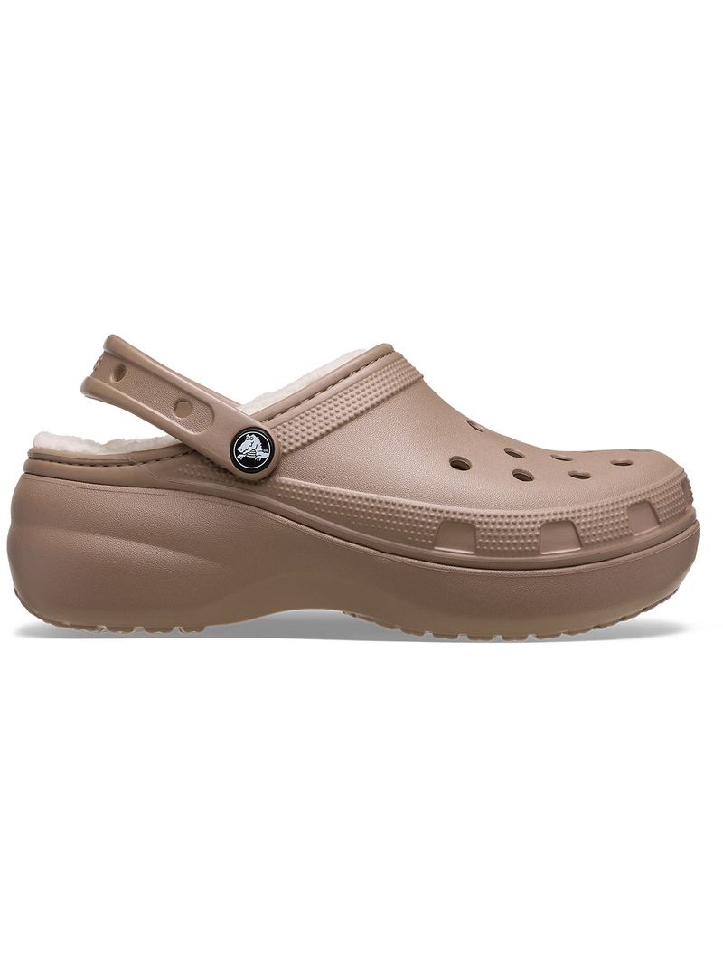 Zueco-Mujer-Lined-Platform-Cafe-Crocs