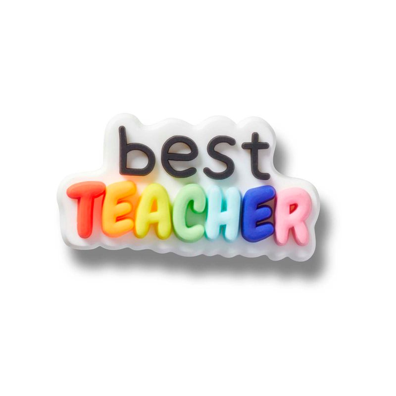 Jibbitz Best Teacher Mejor Profesor Blanco Crocs