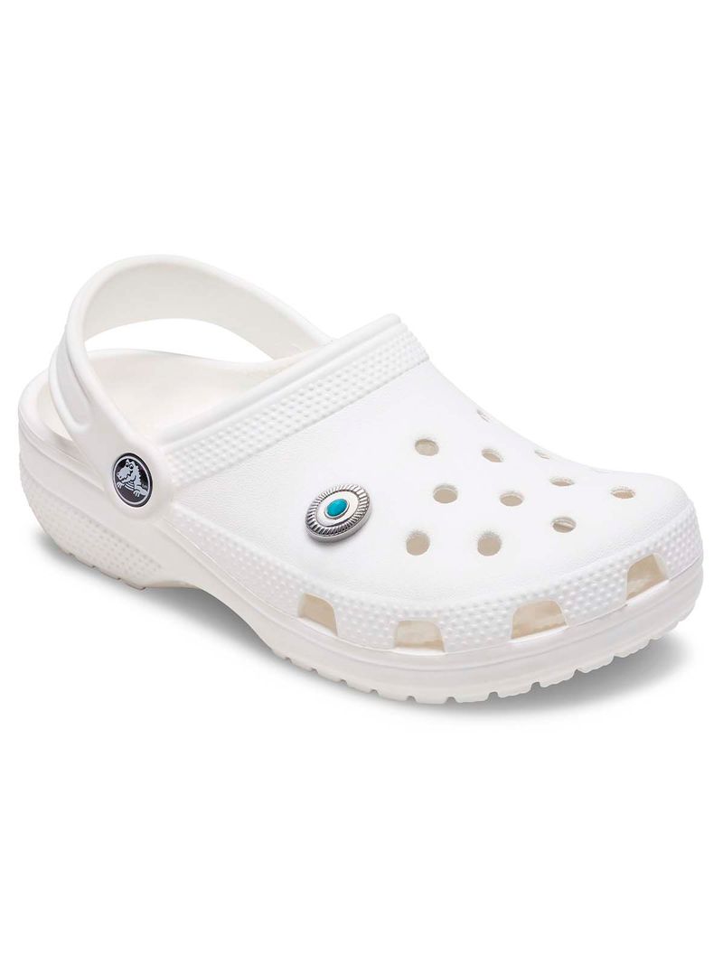 Jibbitz-S-Emblema-Turquesa-Plateado-Crocs