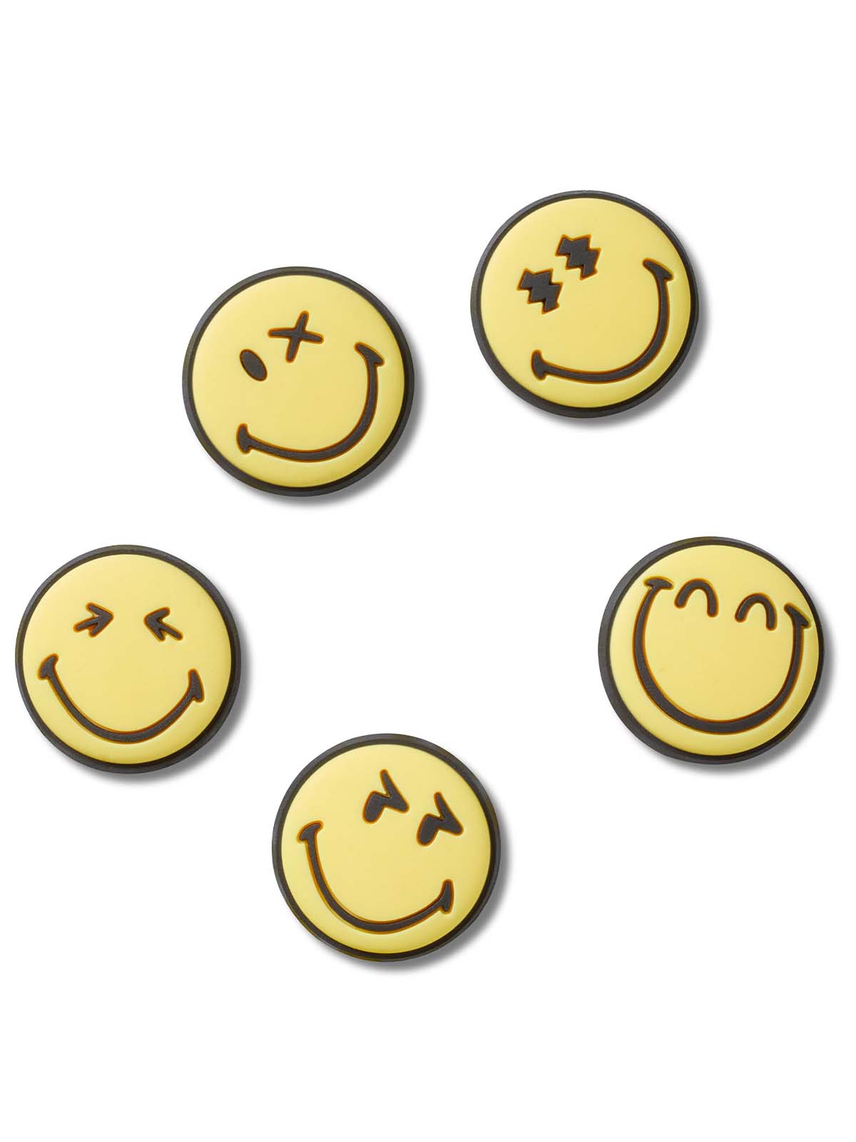 Jibbitz Símbolo Caritas Felices Pack 5 Amarillo Crocs