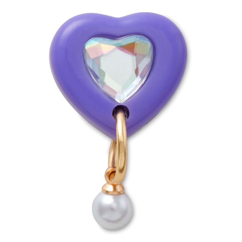 Jibbitz Perla Corazón Púrpura Morado Crocs