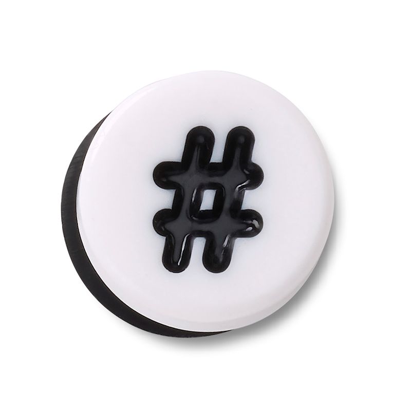 Jibbitz Símbolo Hashtag Blanco Crocs