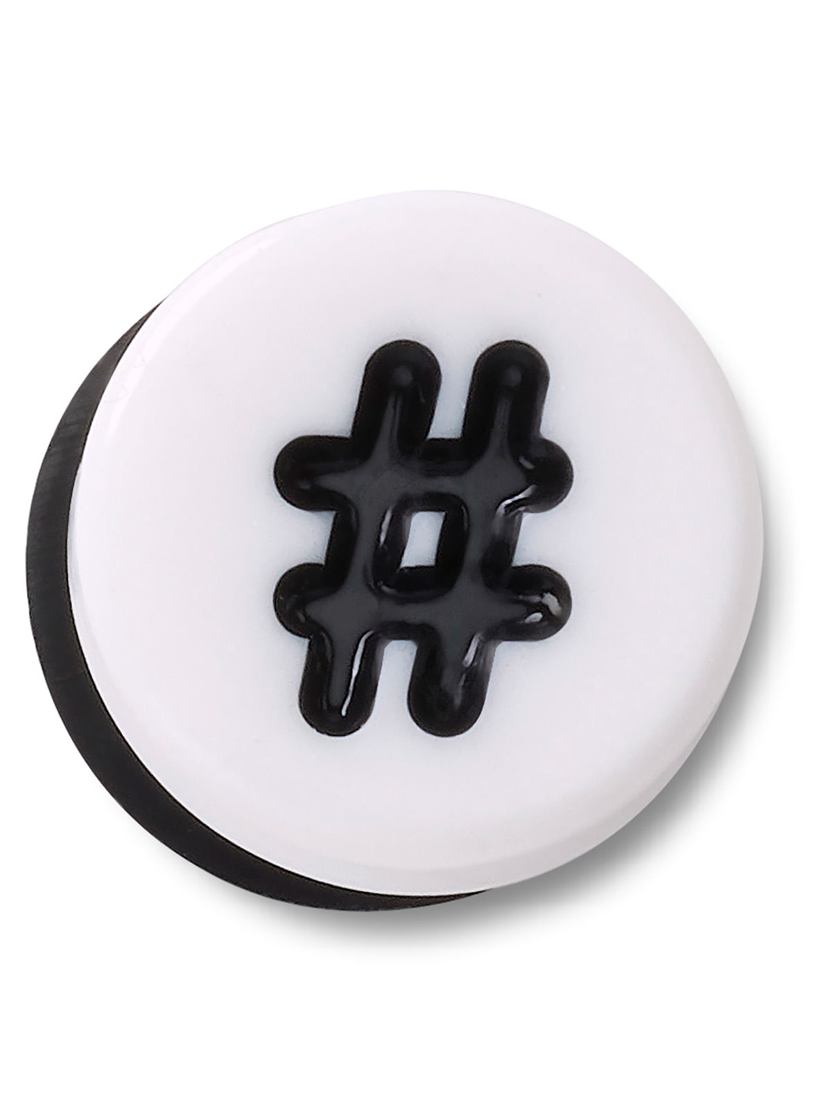 Jibbitz Símbolo Hashtag Blanco Crocs