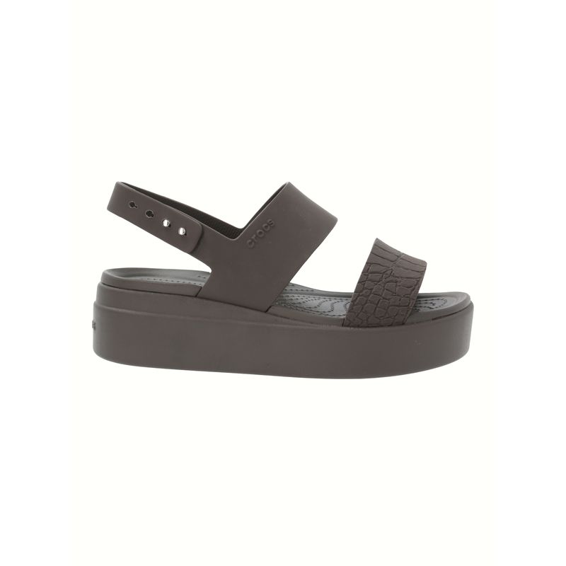 Sandalia Mujer Brooklyn Croco Wedge Café Crocs