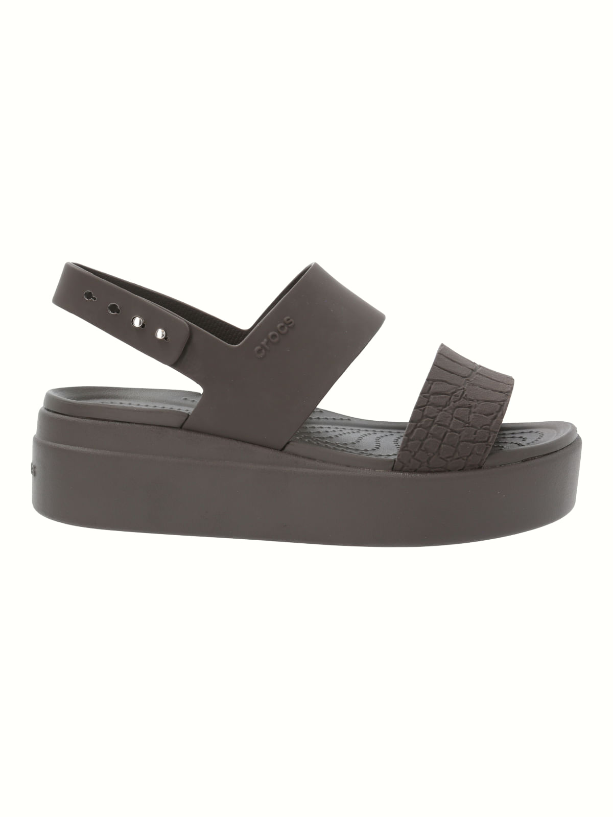 Sandalia Mujer Brooklyn Croco Wedge Café Crocs