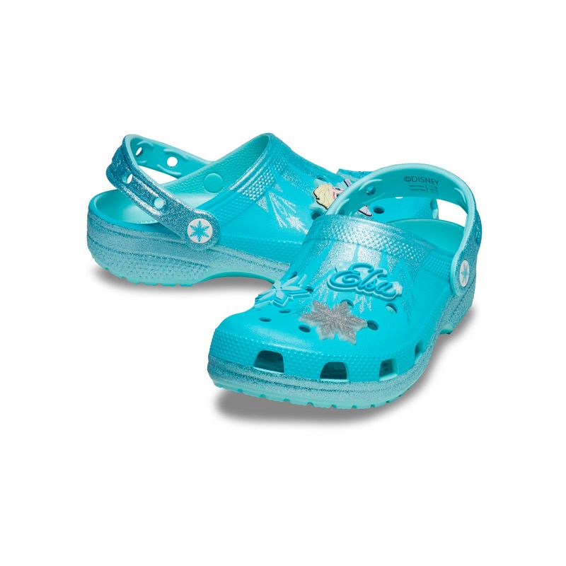 Zueco Infantil Classic Clog Frozen Elsa Celeste Crocs