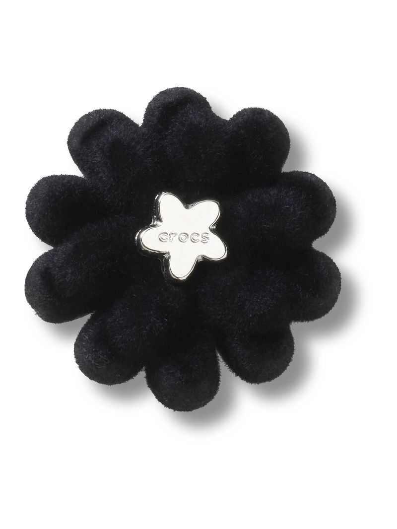 Jibbitz-Flor-de-Terciopelo-Negro-Negro-Crocs