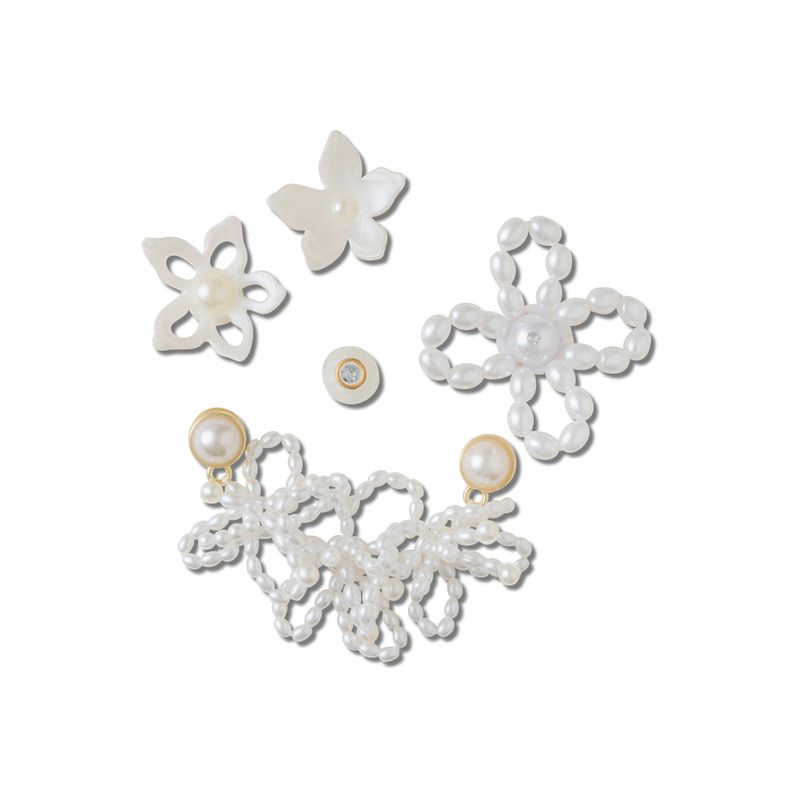 Jibbitz Perlas Blancas Pack 5 Plateado Crocs