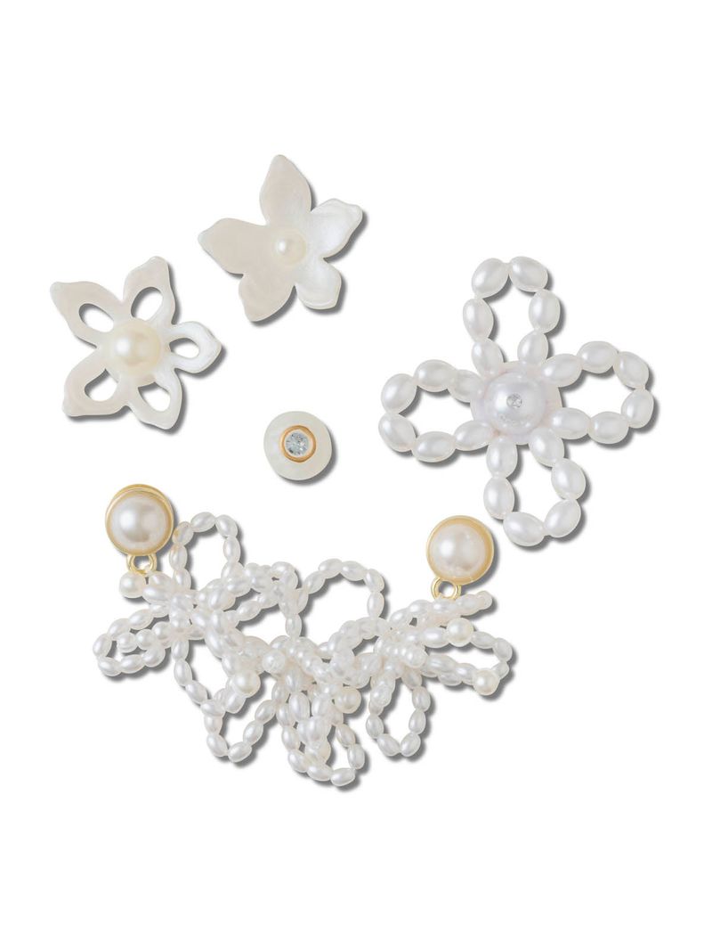 Jibbitz-Perlas-Blancas-Pack-5-Plateado-Crocs