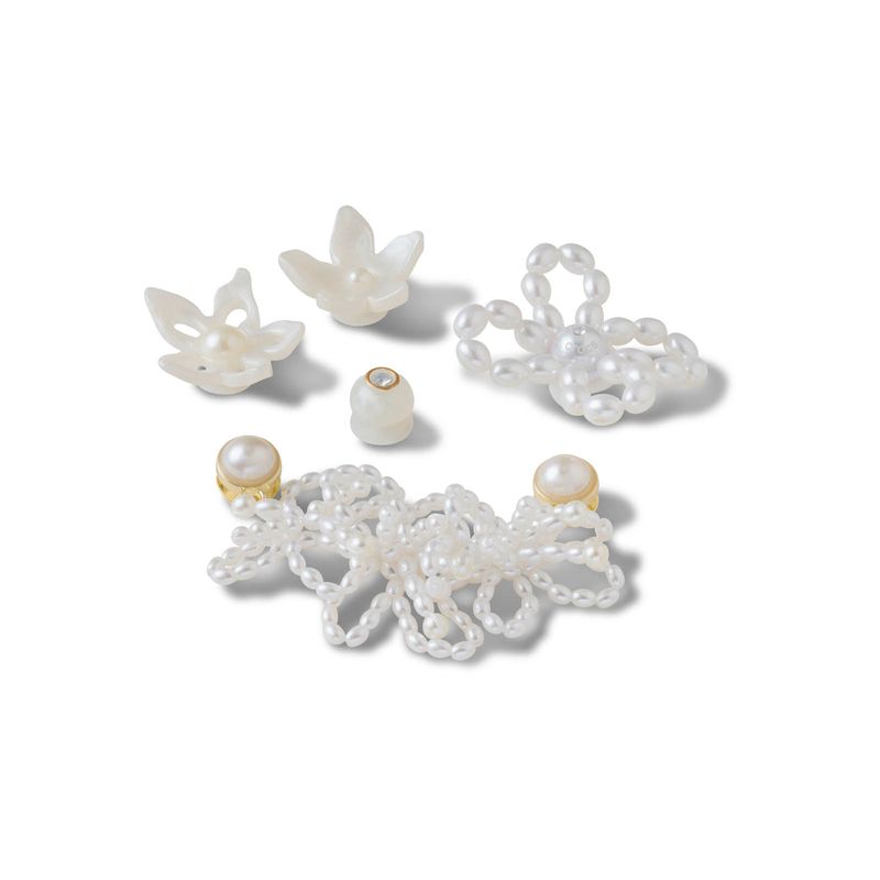 Jibbitz Perlas Blancas Pack 5 Plateado Crocs