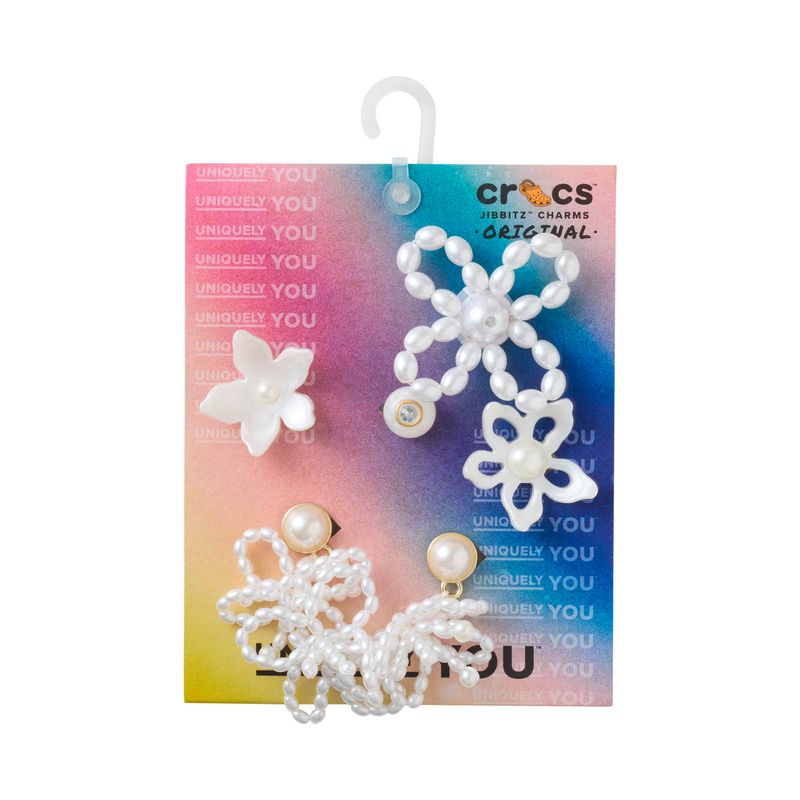 Jibbitz Perlas Blancas Pack 5 Plateado Crocs