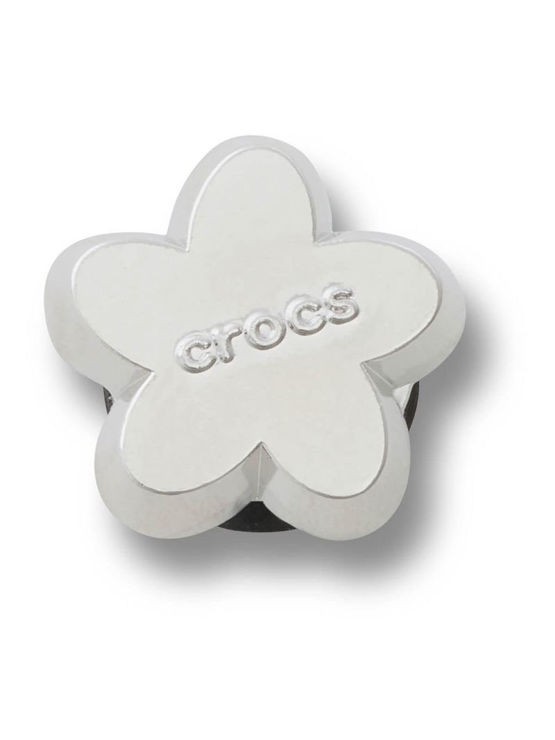Jibbitz-Flor-Plateada-Plateado-Crocs