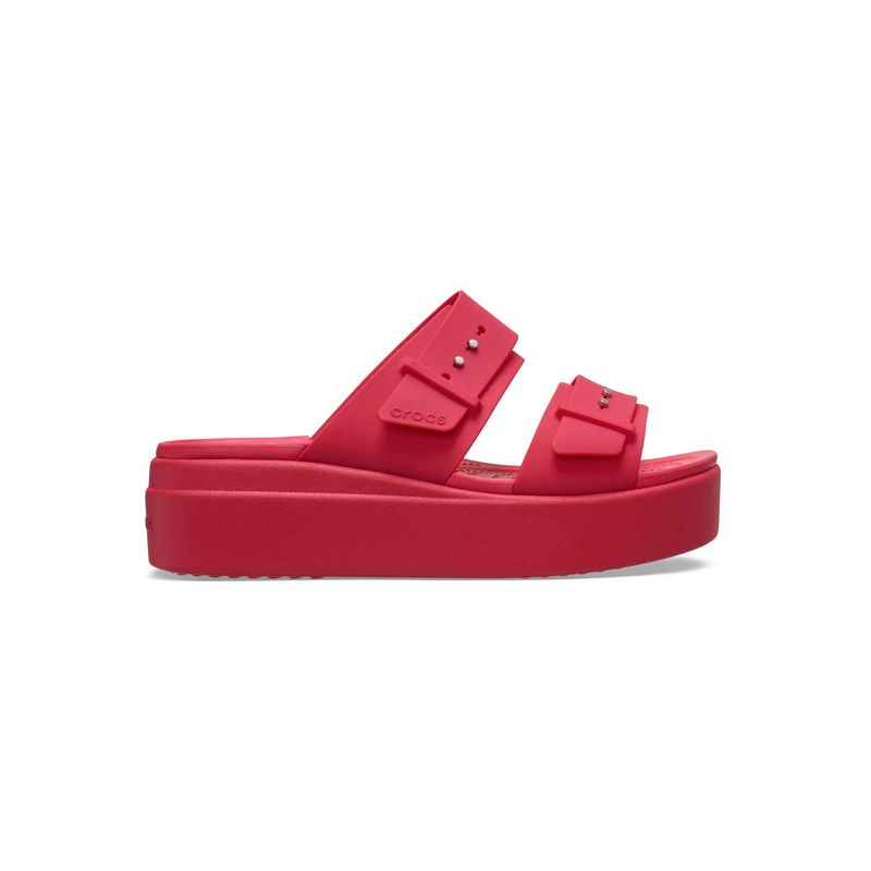 Sandalia Mujer Brooklyn Buckle Low Wdg Rojo Crocs