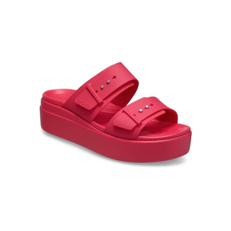 Sandalia Mujer Brooklyn Buckle Low Wdg Rojo Crocs
