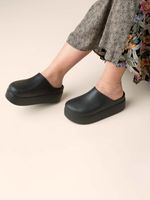 Zueco-Plataforma-Mujer-Dylan-Clog-Negro-Crocs