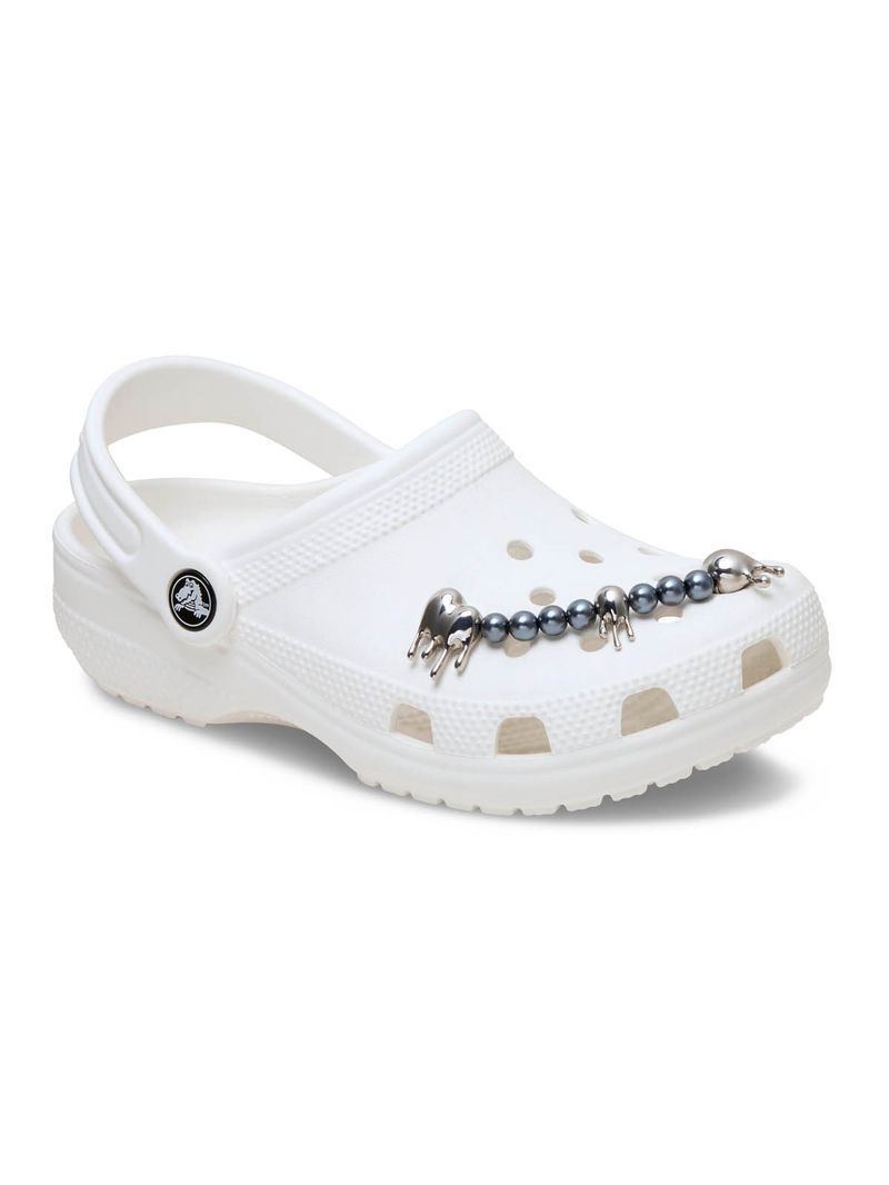 Jibbitz-Cadena-Plateada-Derretida-Plateado-Crocs