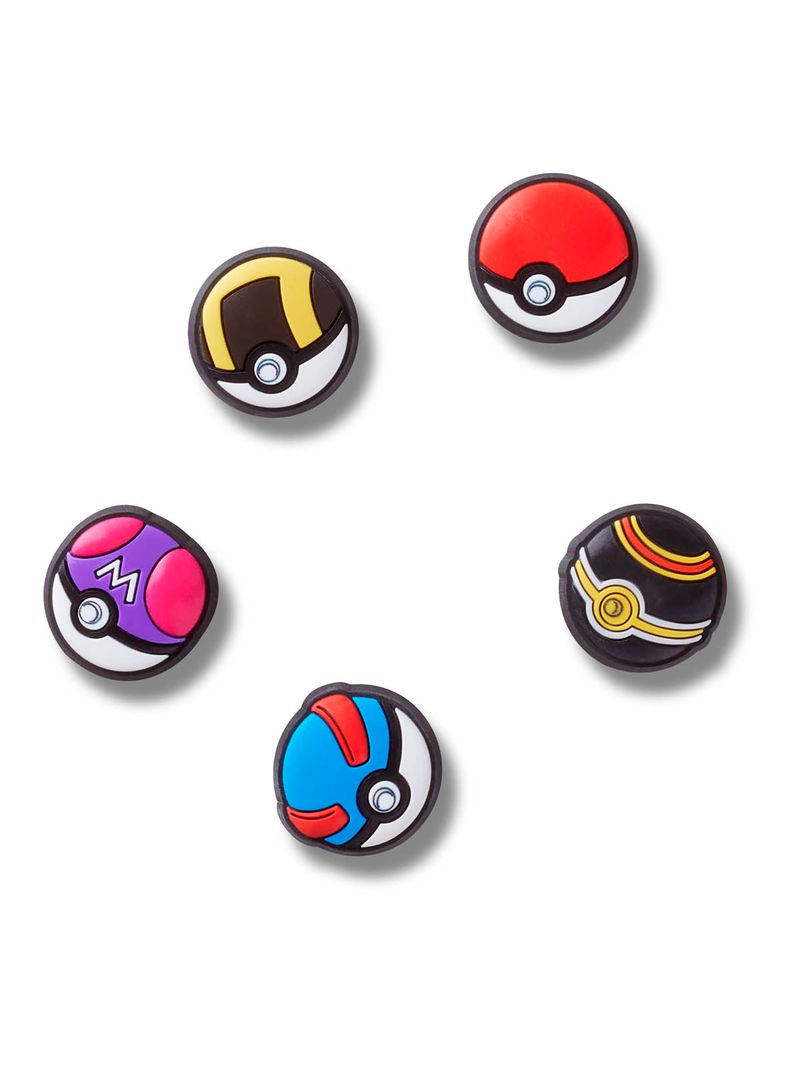 Jibbitz-Pokebolas-Pack-5-Negro-Crocs