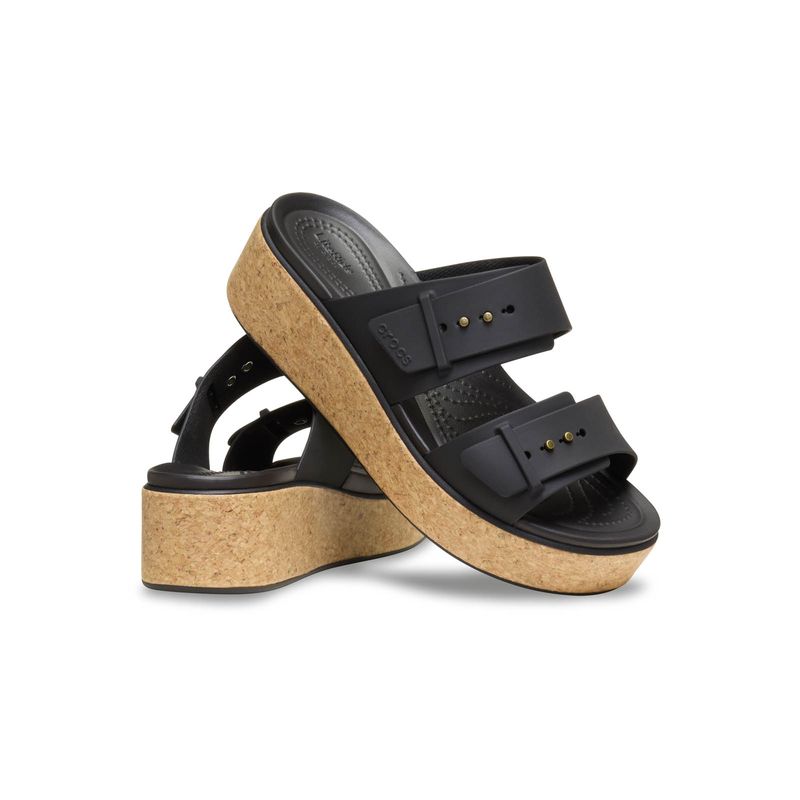 Sandalia Mujer Brooklyn Buckle Low Wdg Negro Crocs
