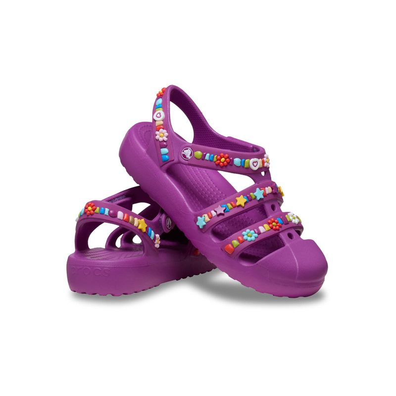 Sandalia Niños Grandes Classic Fisherman Morado Crocs