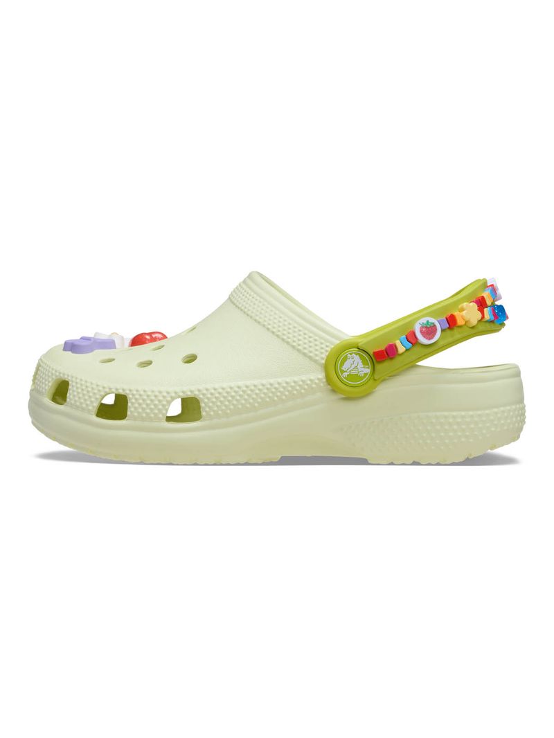 Zueco-Niños-Pequeños-Classic-Verde-Claro-Flores-Crocs