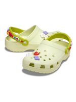 Zueco-Niños-Pequeños-Classic-Verde-Claro-Flores-Crocs