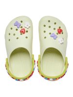 Zueco-Niños-Pequeños-Classic-Verde-Claro-Flores-Crocs