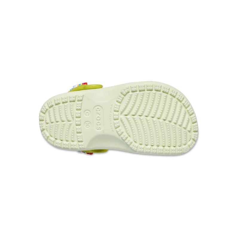 Zueco Niños Pequeños Classic Verde Claro Flores Crocs