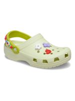 Zueco-Niños-Pequeños-Classic-Verde-Claro-Flores-Crocs