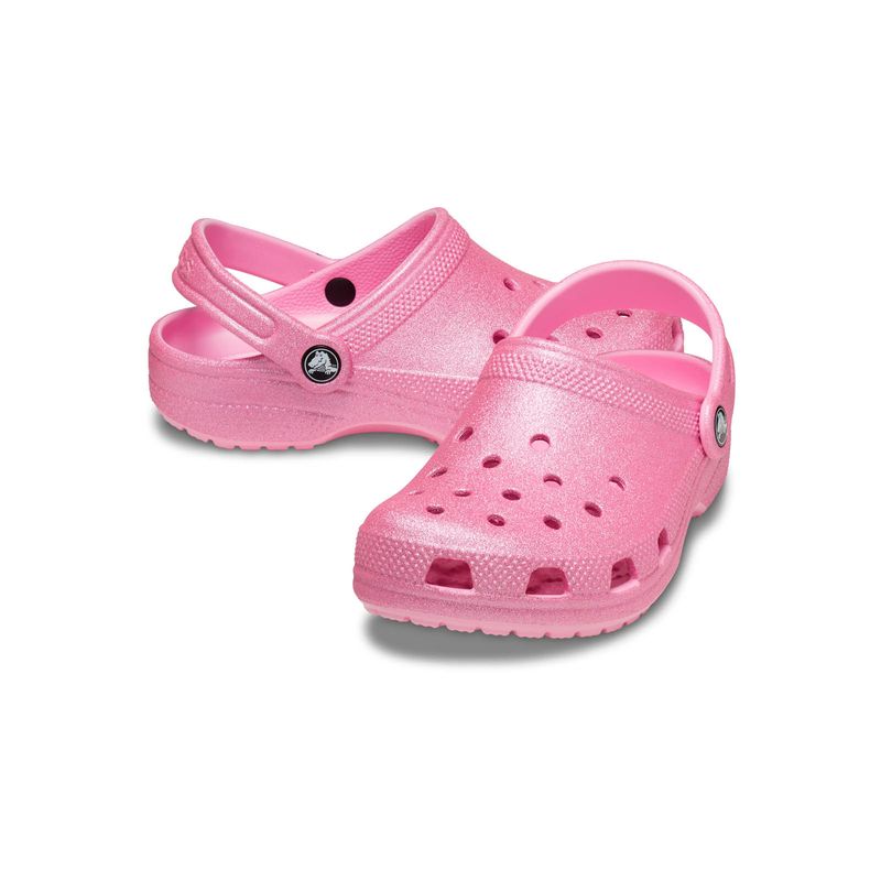 Zueco Niños Pequeños Classic Clog Glitter Rosa Crocs
