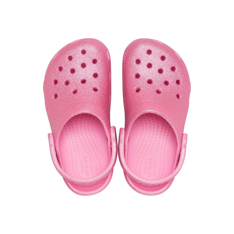 Zueco Niños Pequeños Classic Clog Glitter Rosa Crocs
