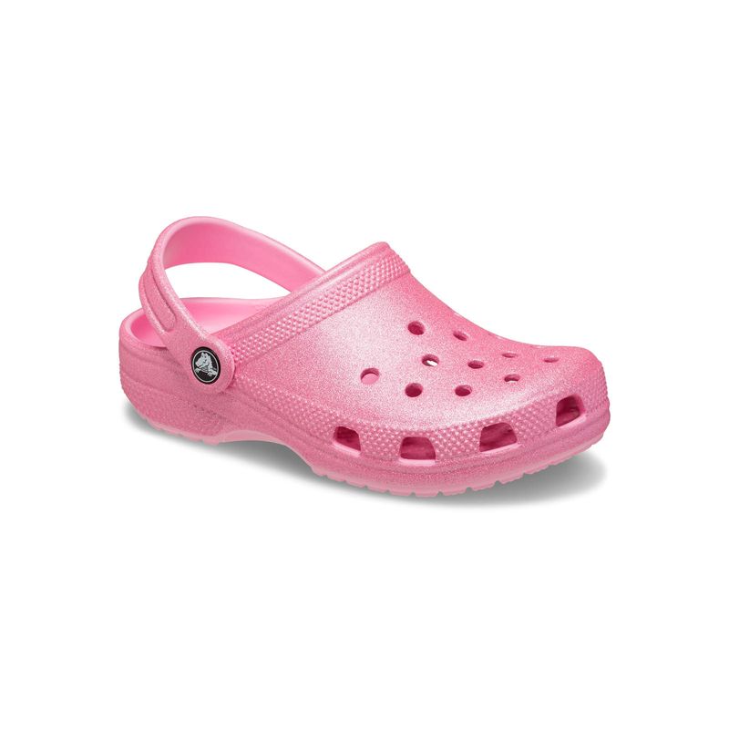 Zueco Niños Pequeños Classic Clog Glitter Rosa Crocs