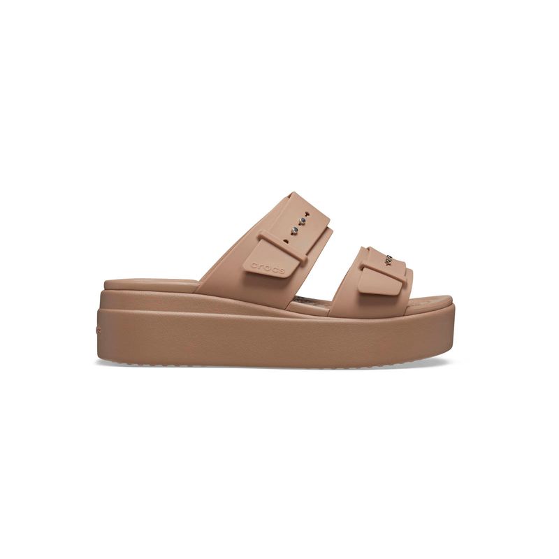 Sandalia Mujer Plataforma Brooklyn Buckle Café Crocs