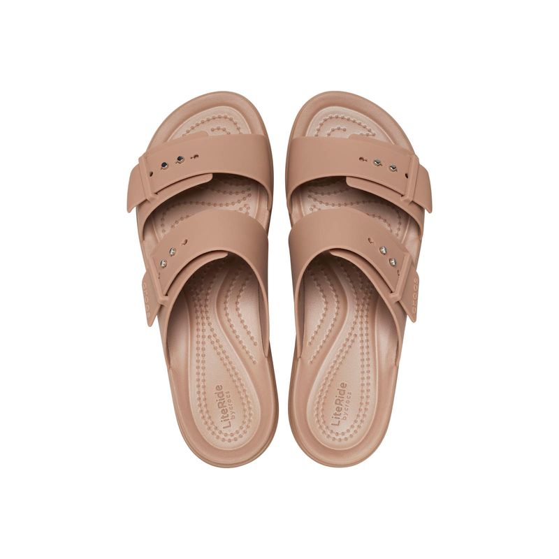 Sandalia Mujer Plataforma Brooklyn Buckle Café Crocs
