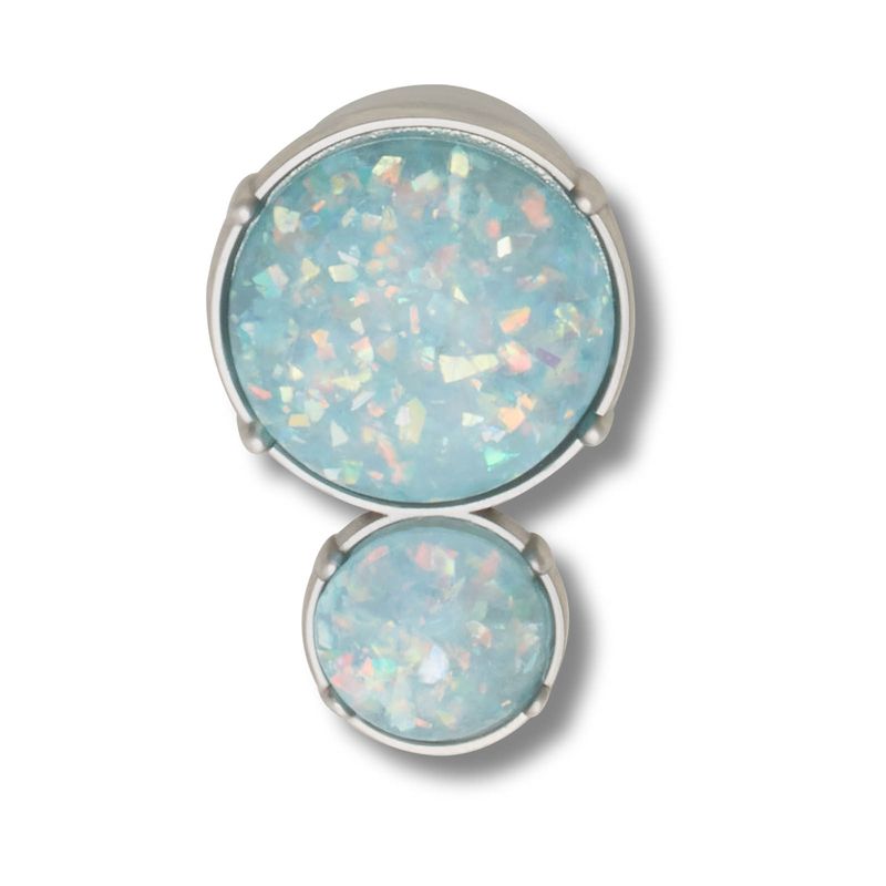 Jibbitz-Doble-Gema-SMT-Opalescente-Plateado-Crocs