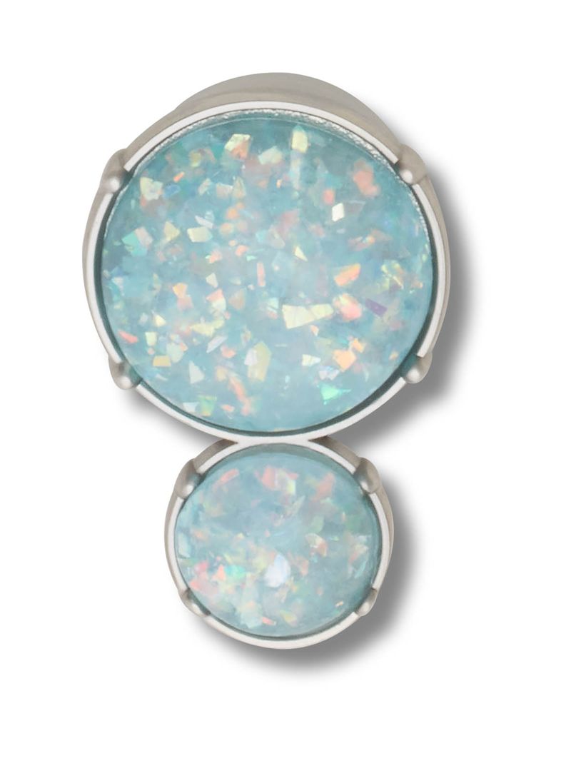 Jibbitz-Doble-Gema-SMT-Opalescente-Plateado-Crocs