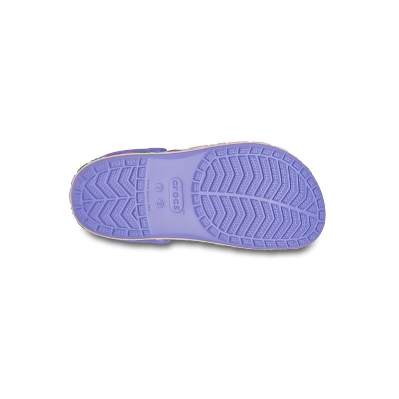 Zueco Niños Grandes Bayaband Flores Morado Crocs