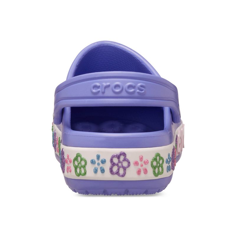 Zueco Niños Grandes Bayaband Flores Morado Crocs