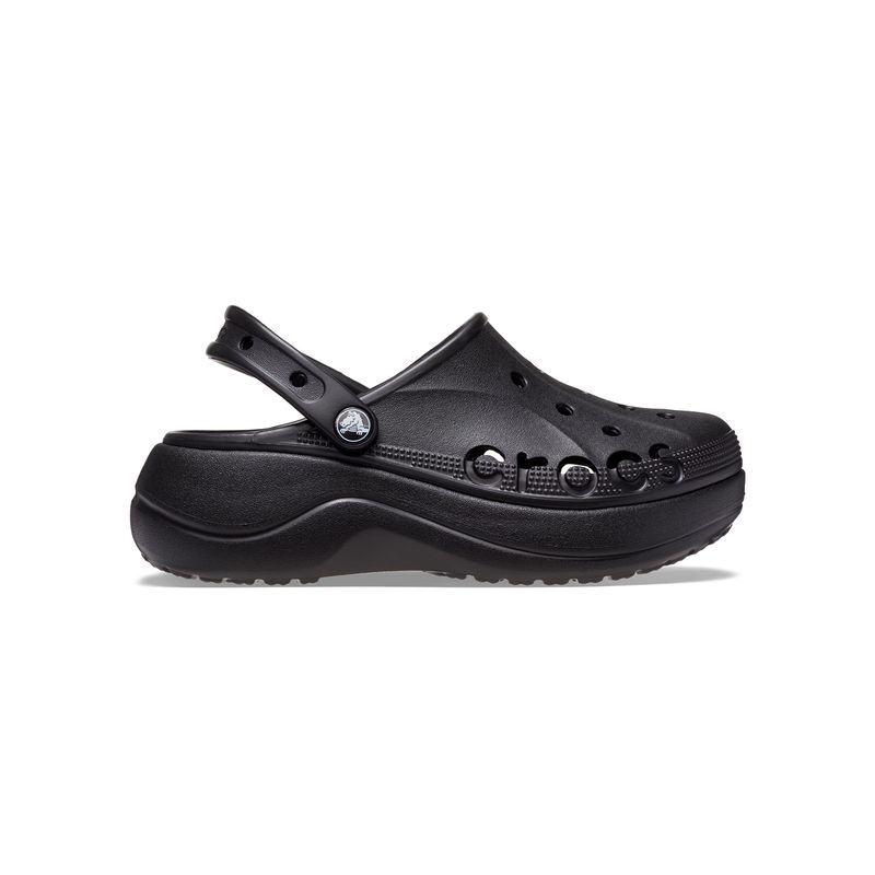 Zueco-Mujer-Baya-Plataforma-Clog-Negro-Crocs
