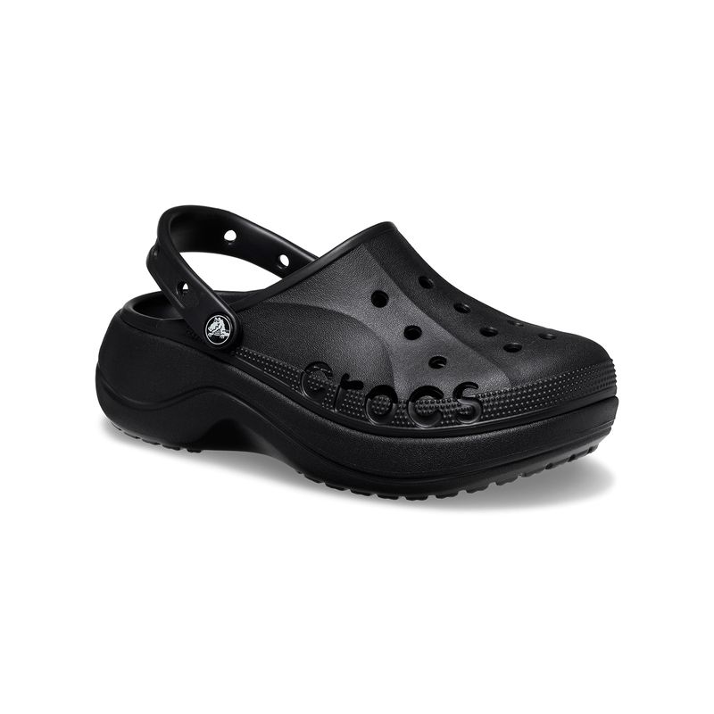 Zueco-Mujer-Baya-Plataforma-Clog-Negro-Crocs