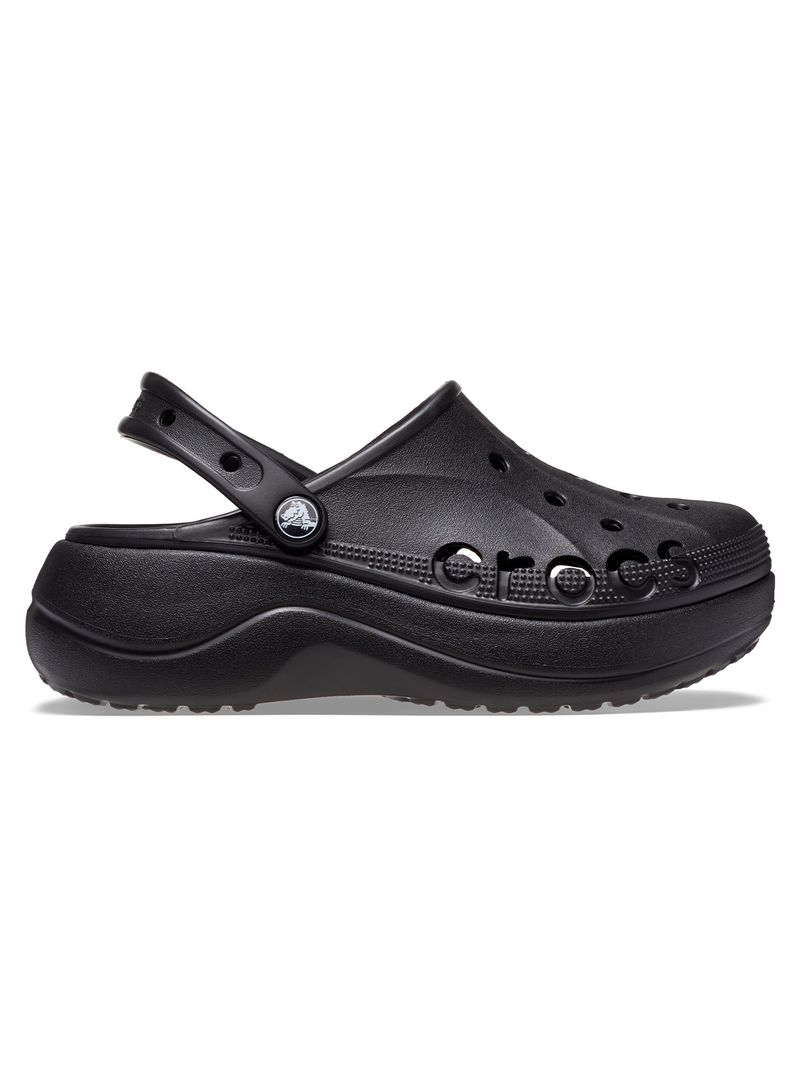 Zueco-Mujer-Baya-Plataforma-Clog-Negro-Crocs