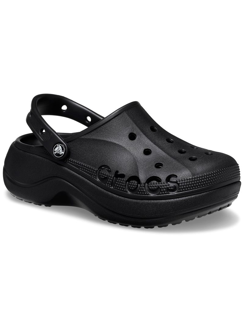 Zueco-Mujer-Baya-Plataforma-Clog-Negro-Crocs