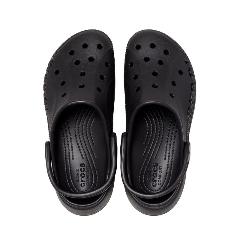 Zueco Mujer Baya Plataforma Clog Negro Crocs