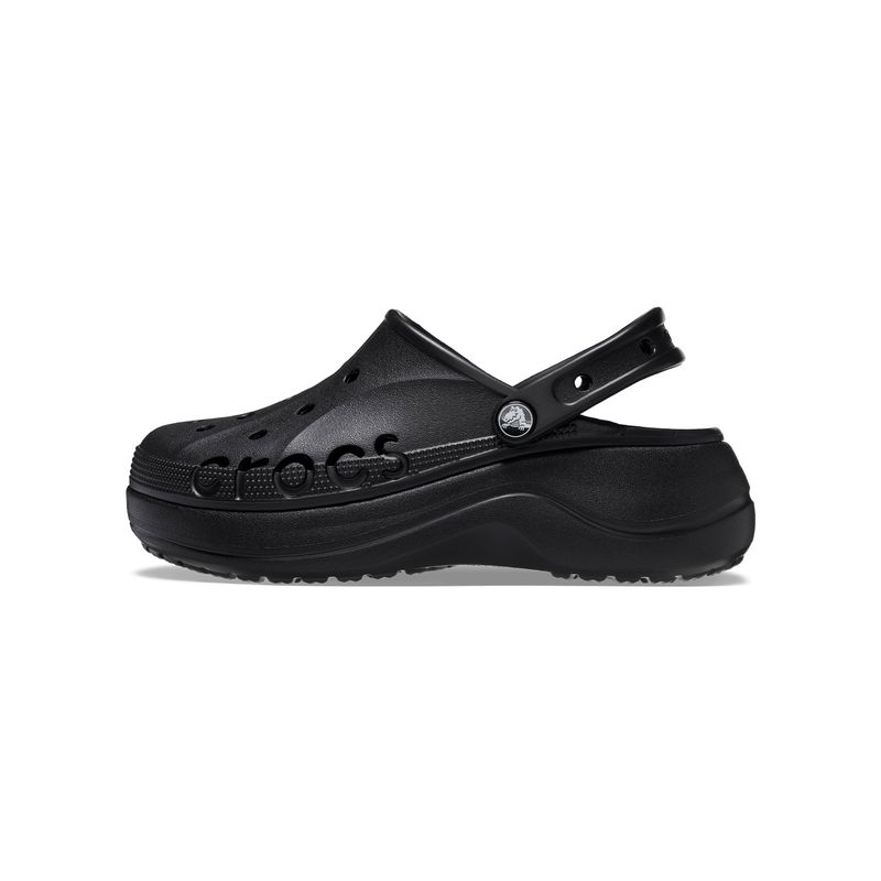 Zueco Mujer Baya Plataforma Clog Negro Crocs