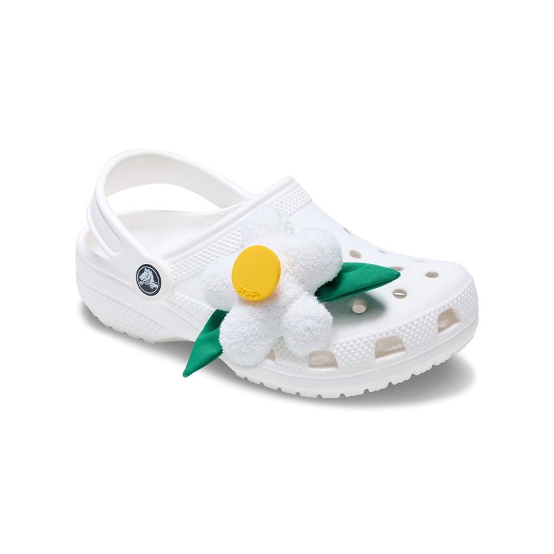 Jibbitz Flor con sonido grabado blanca Crocs